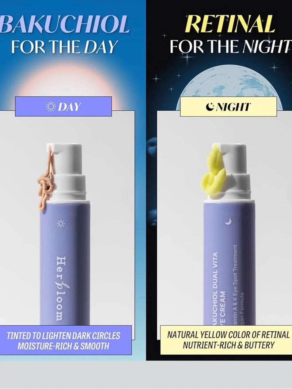 Herbloom Bakuchiol Dual Ended Vita Eye Cream Concealer Beige Yellow